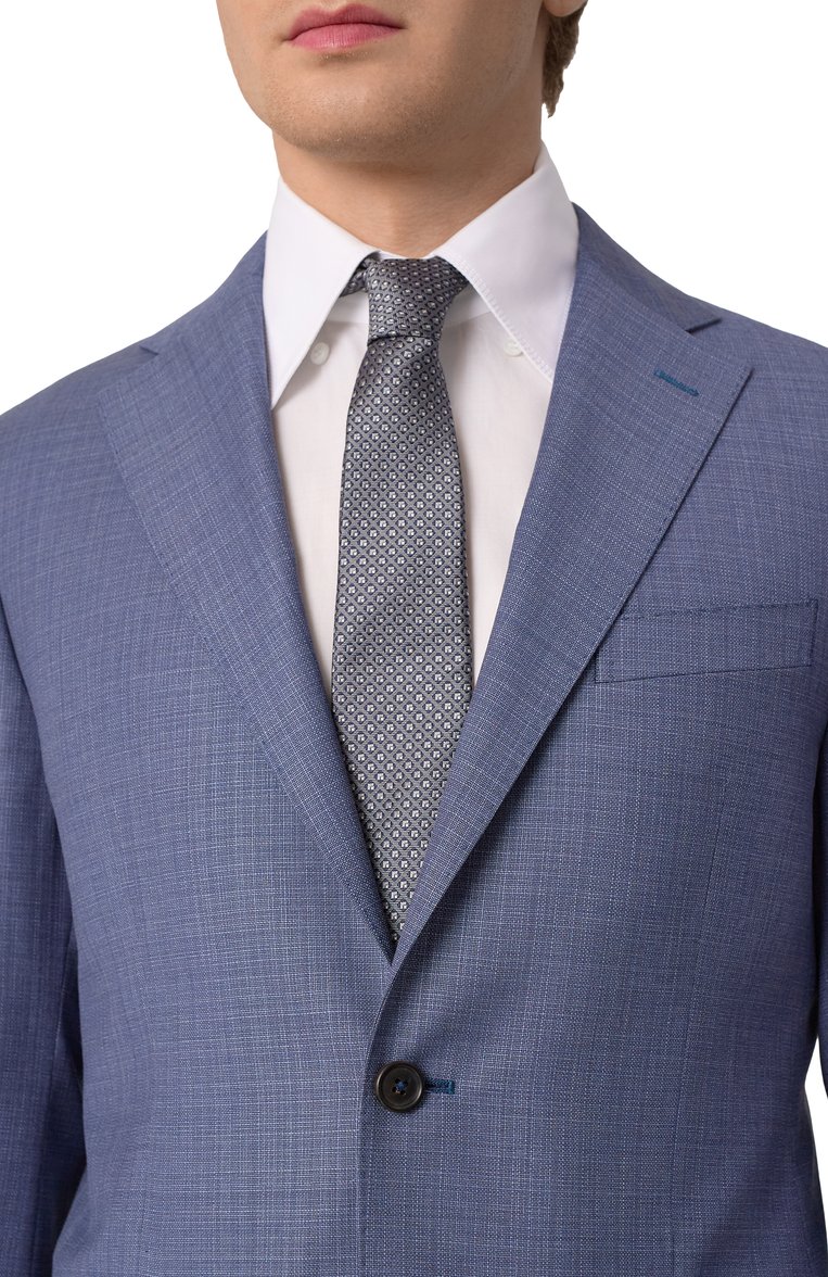 Мужской шерстяной костюм CORNELIANI синего цвета, арт. 256008-2518284_SET | Фото 8 (Рукава: Длинные; Материал подклада: Купро; Материал внешний: Шерсть; Костюмы М: Однобортный; Стили: Классический)