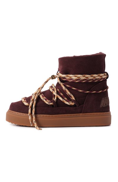 Замшевые полусапоги suede double tie INUIKII бордового цвета по цене 35650 руб., арт. 1001.003.0711, фото 4 Замшевые полусапоги suede double tie INUIKII, арт. 1001.003.0711, фото 4
