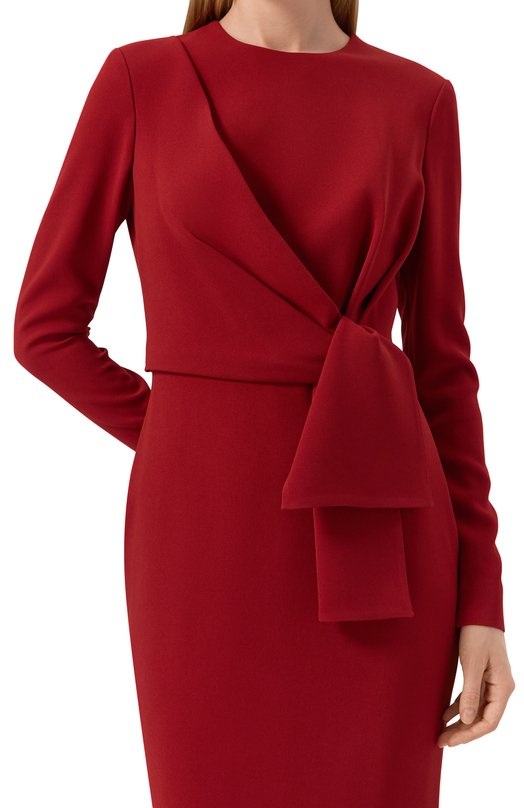 Платье из шелка и вискозы Elie Saab D0680NS25/CD003 Бордовый  D0680NS25/CD003 Фото 4