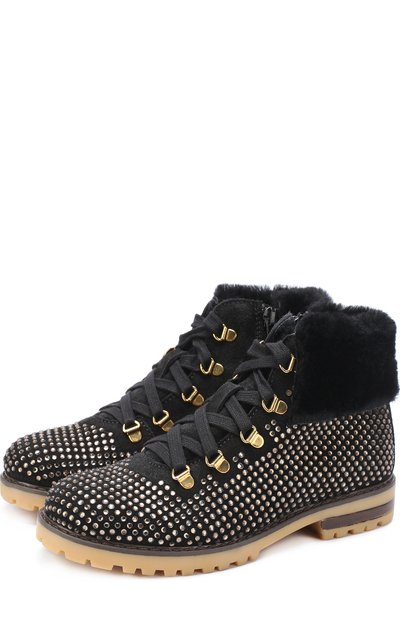 Ботинки со стразами и отделкой MONNALISA, арт. 8C0006M, фото 1