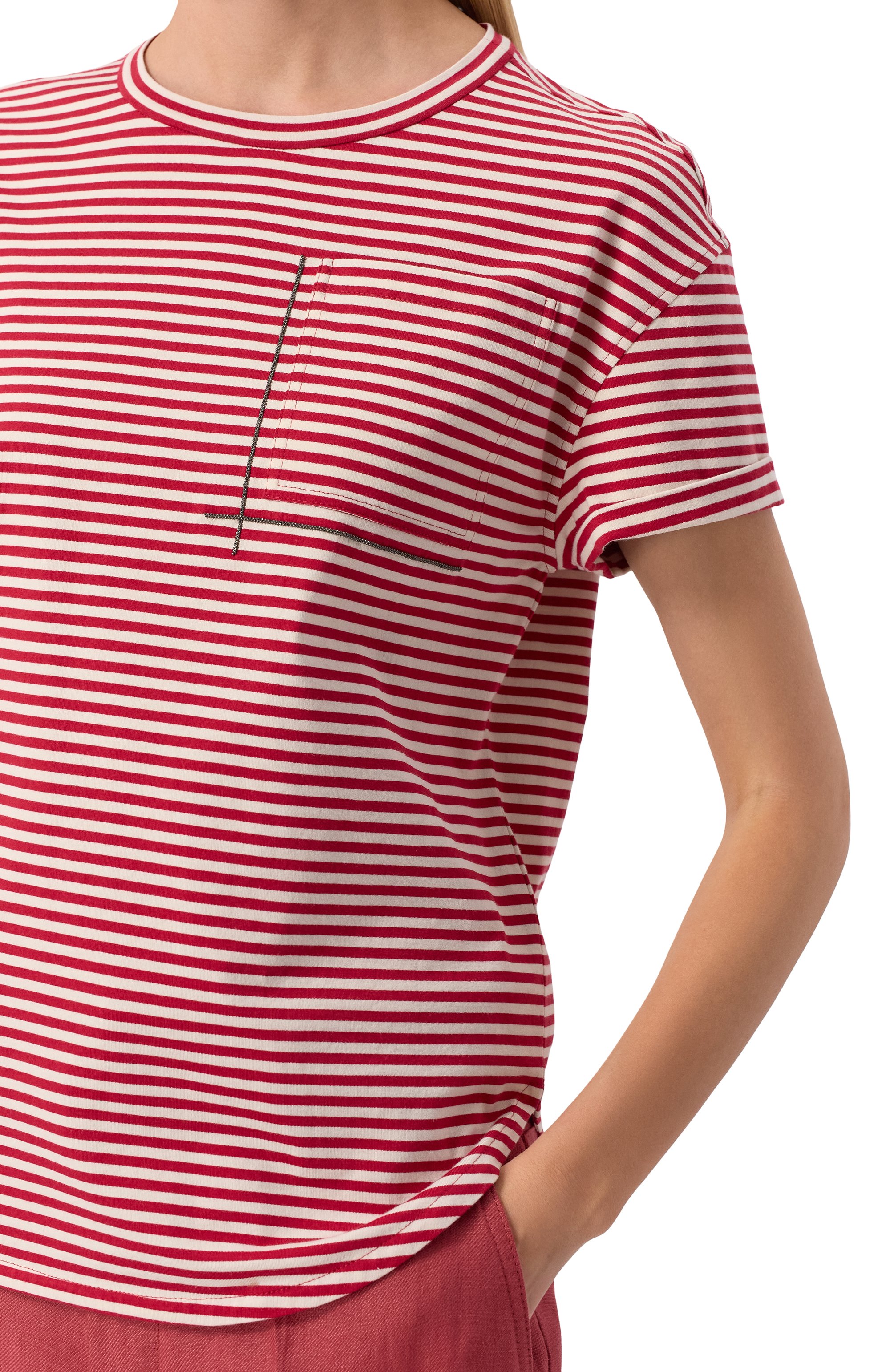 Хлопковая футболка BRUNELLO CUCINELLI, арт. ML929HA820, фото 5