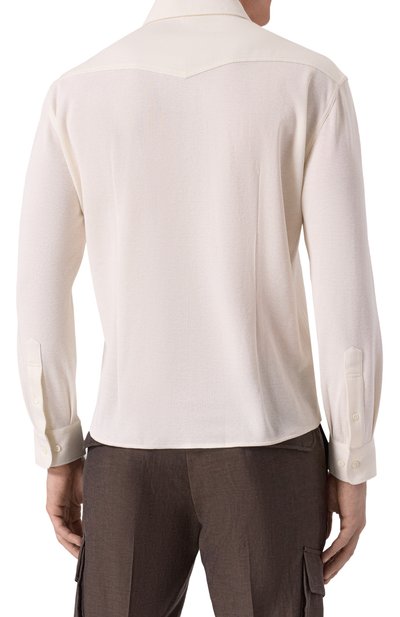 Рубашка из хлопка и шелка BRUNELLO CUCINELLI, арт. MW8666666, фото 4