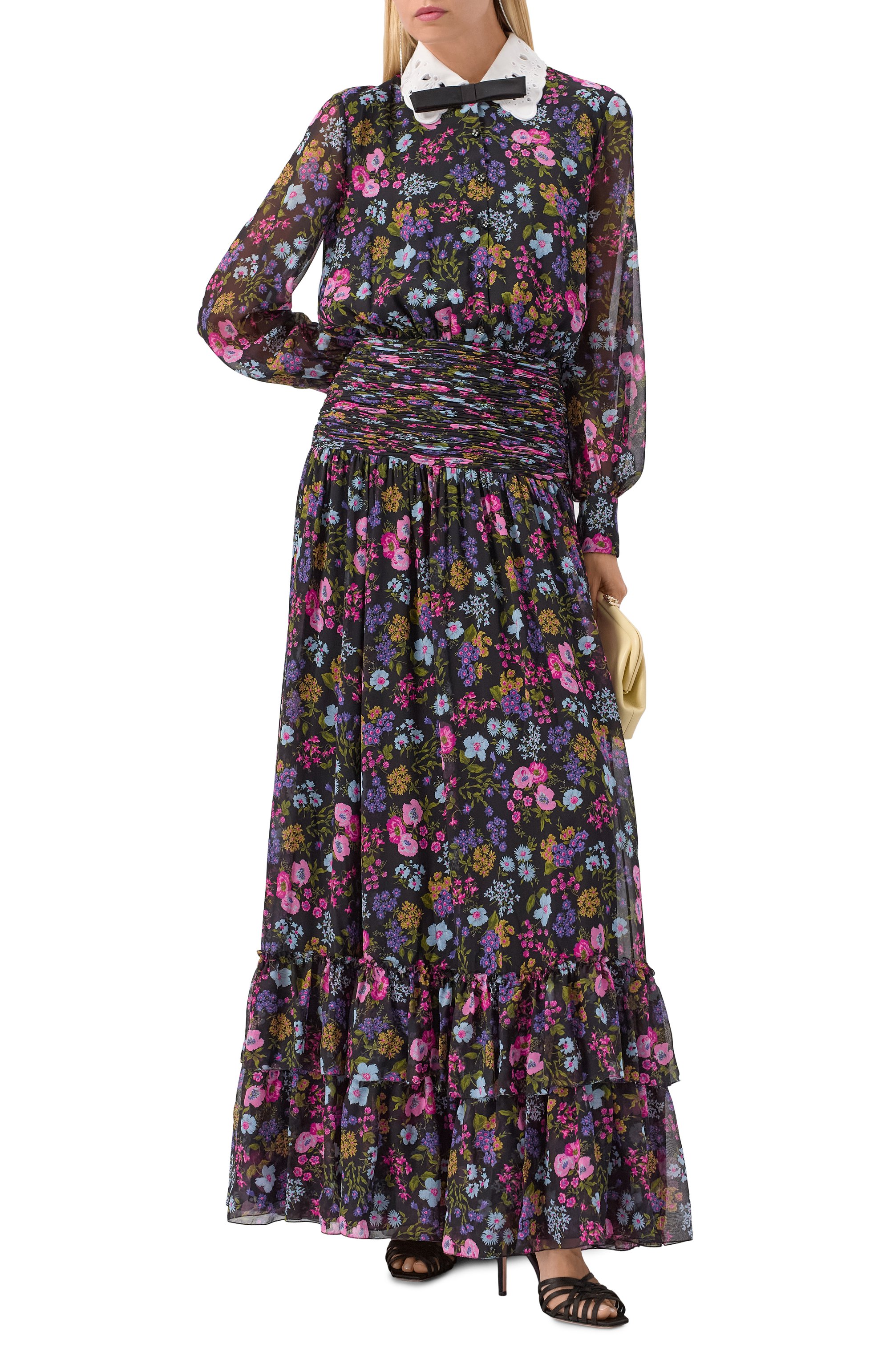 Шелковое платье VALENTINO разноцветного цвета по цене 1230000 руб., арт. 6B0VDLA09CH, фото 2 Шелковое платье VALENTINO, арт. 6B0VDLA09CH, фото 2