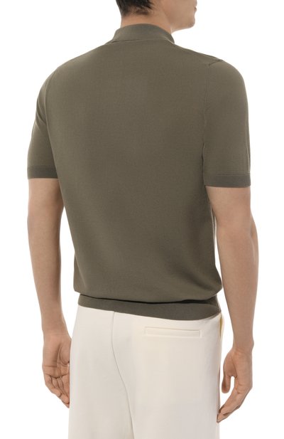 Хлопковое поло GRAN SASSO хаки цвета по цене 25900 руб., арт. 43156/20731, фото 4 Хлопковое поло GRAN SASSO, арт. 43156/20731, фото 4