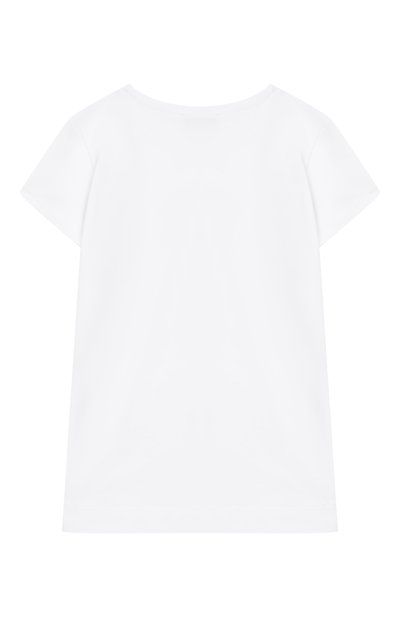 Хлопковая футболка MONNALISA белого цвета по цене 10900 руб., арт. 19G620, фото 2 Хлопковая футболка MONNALISA, арт. 19G620, фото 2