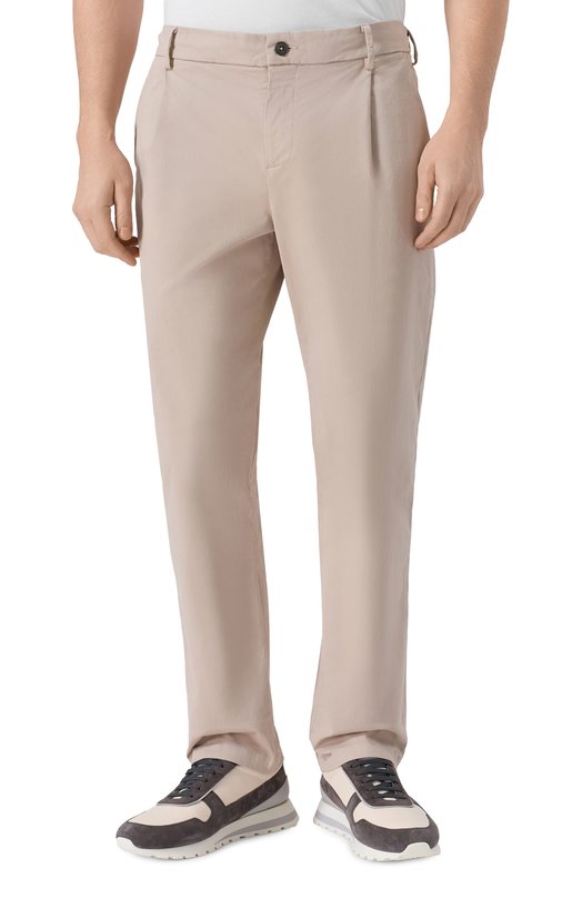 Хлопковые брюки MC2 Saint Barth FUJI004-00031I/FUJI P0CKET C0TT0N Бежевый  FUJI004-00031I/FUJI P0CKET C0TT0N Фото 3