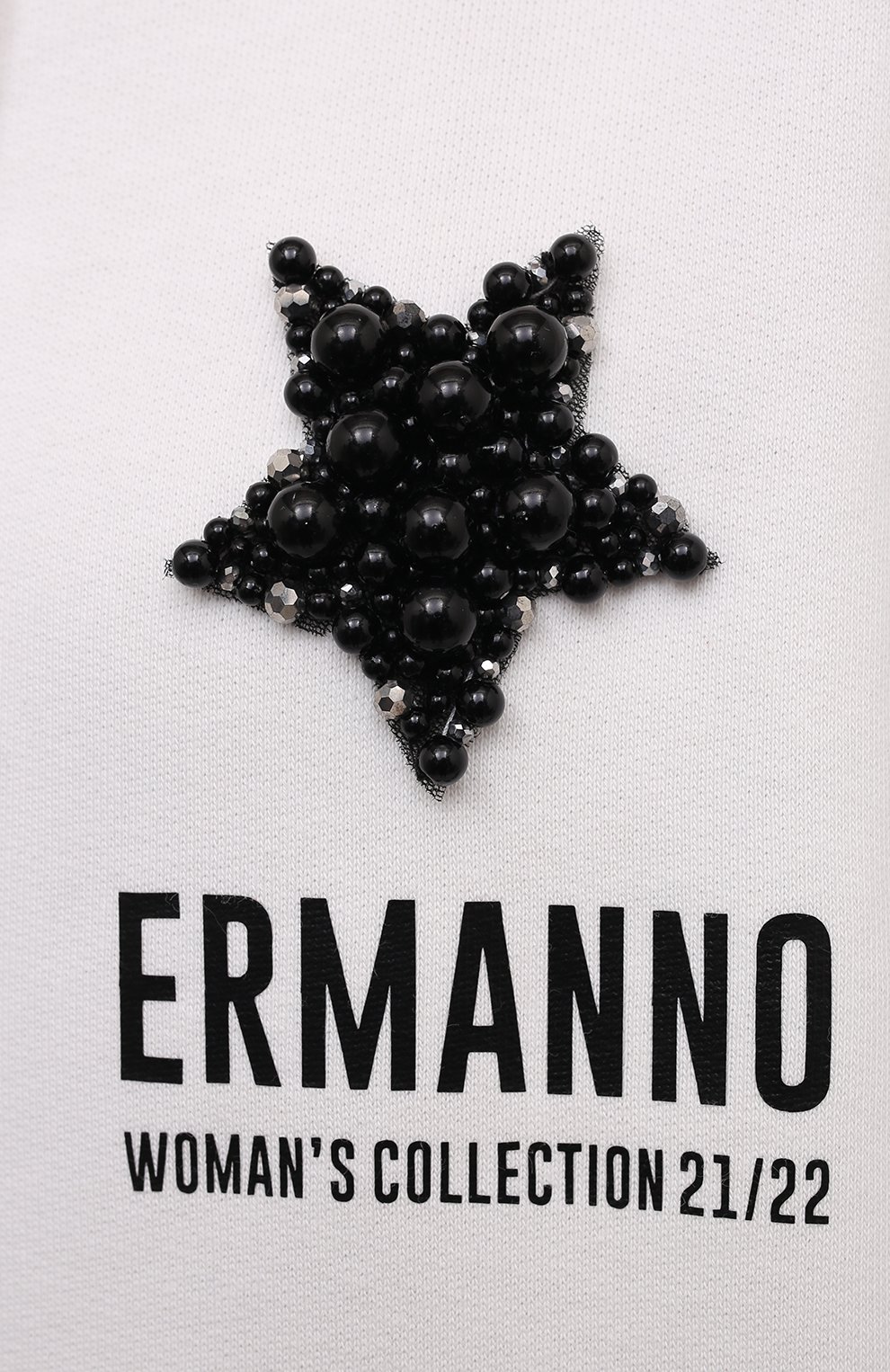 Хлопковое худи ERMANNO FIRENZE белого цвета по цене 32400 руб., арт. D39ET FL07FEL1, фото 5 Хлопковое худи ERMANNO FIRENZE, арт. D39ET FL07FEL1, фото 5