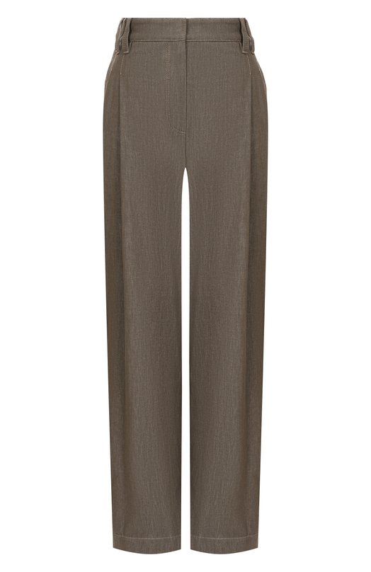 Хлопковые брюки Brunello Cucinelli MB125P5759 Хаки MB125P5759
