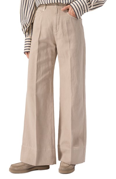 Брюки из хлопка и льна BRUNELLO CUCINELLI, арт. ML996P5992, фото 3