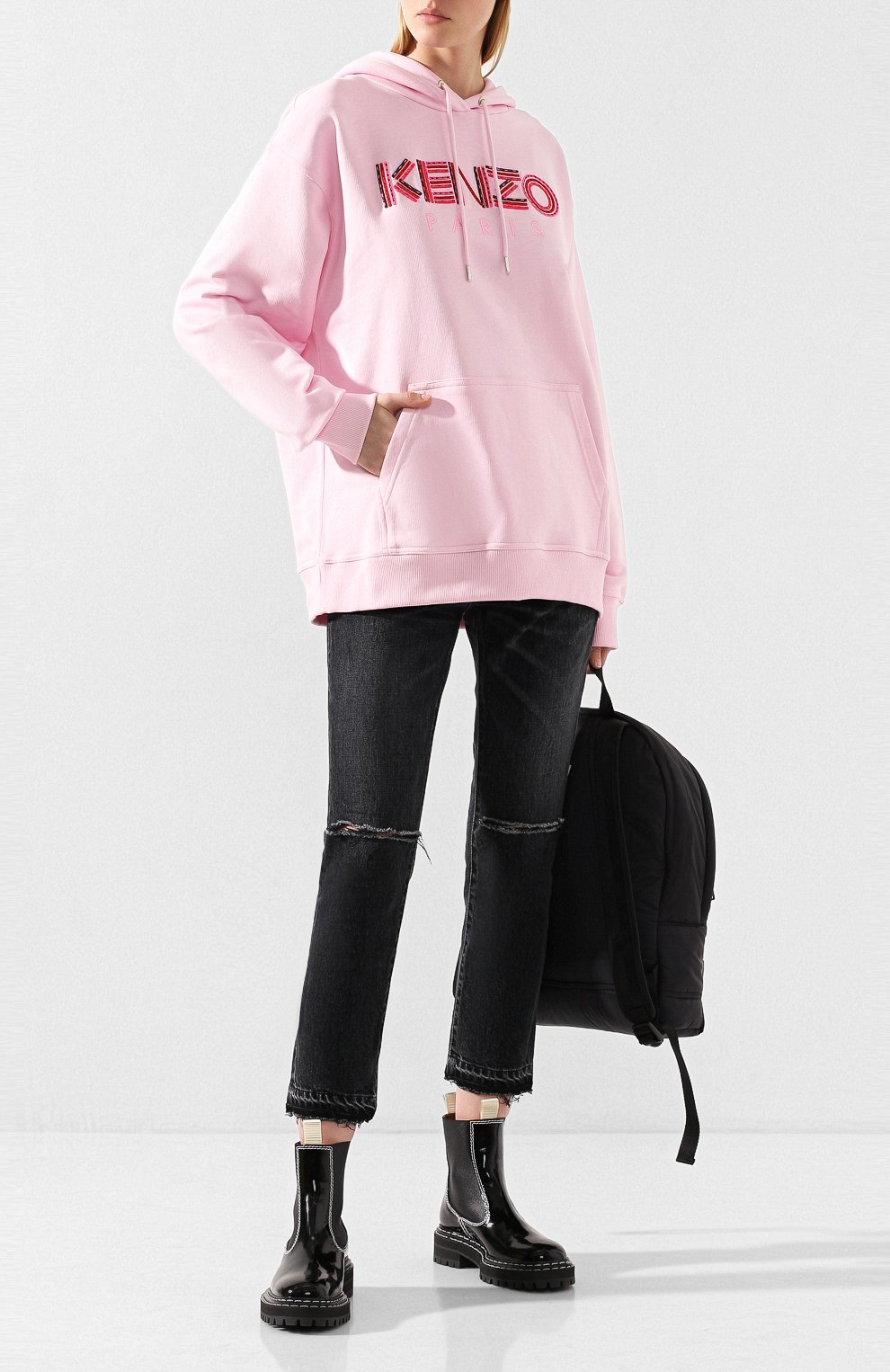 Хлопковое худи KENZO розового цвета по цене 26500 руб., арт. F962SW761962, фото 2 Хлопковое худи KENZO, арт. F962SW761962, фото 2
