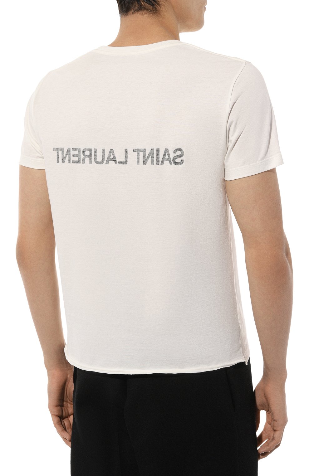 Хлопковая футболка SAINT LAURENT, арт. 663278/Y37AW, фото 4