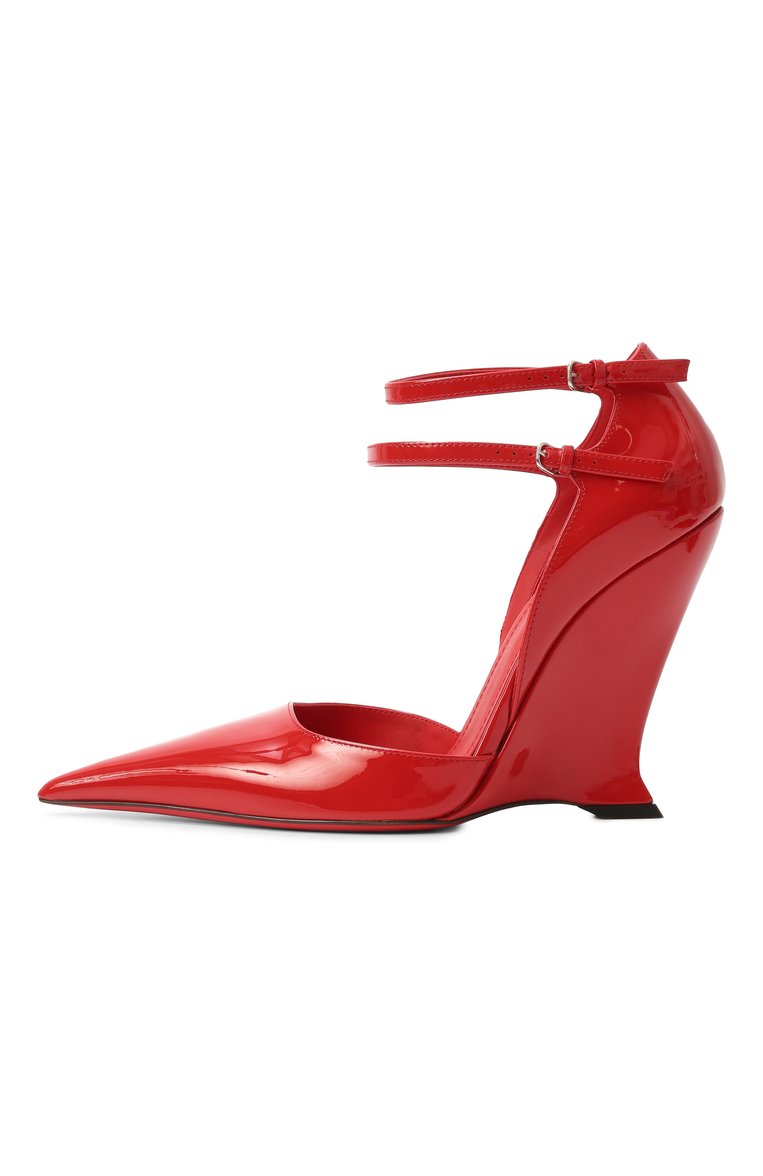 Женские лакированные туфли FERRAGAMO красного цвета, арт. 01G554/766360 | Фото 4 (Материал внутренний: Натуральная кожа; Подошва: Плоская; Материал внешний: Натуральная кожа; Каблук высота: Высокий; Каблук тип: Танкетка)