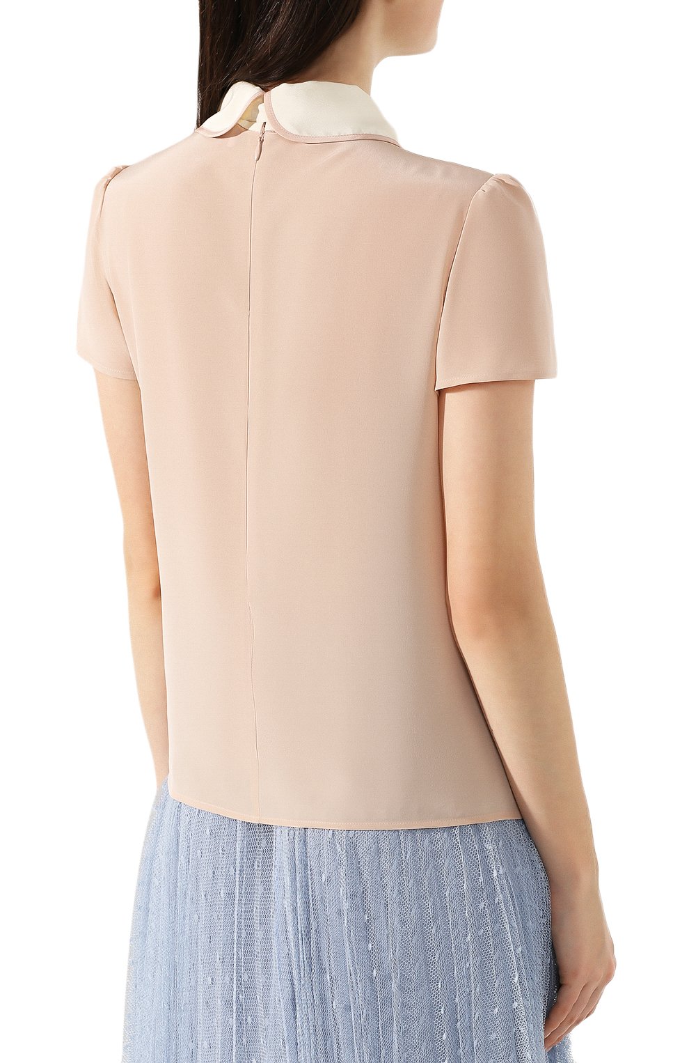 Шелковый топ REDVALENTINO розового цвета по цене 39950 руб., арт. TR3AAB10/48P, фото 4 Шелковый топ REDVALENTINO, арт. TR3AAB10/48P, фото 4