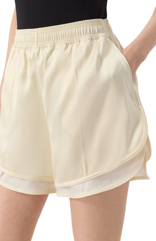 Шорты из вискозы и шелка Jil Sander J03KA0304-J65327 Кремовый  J03KA0304-J65327 Фото 5