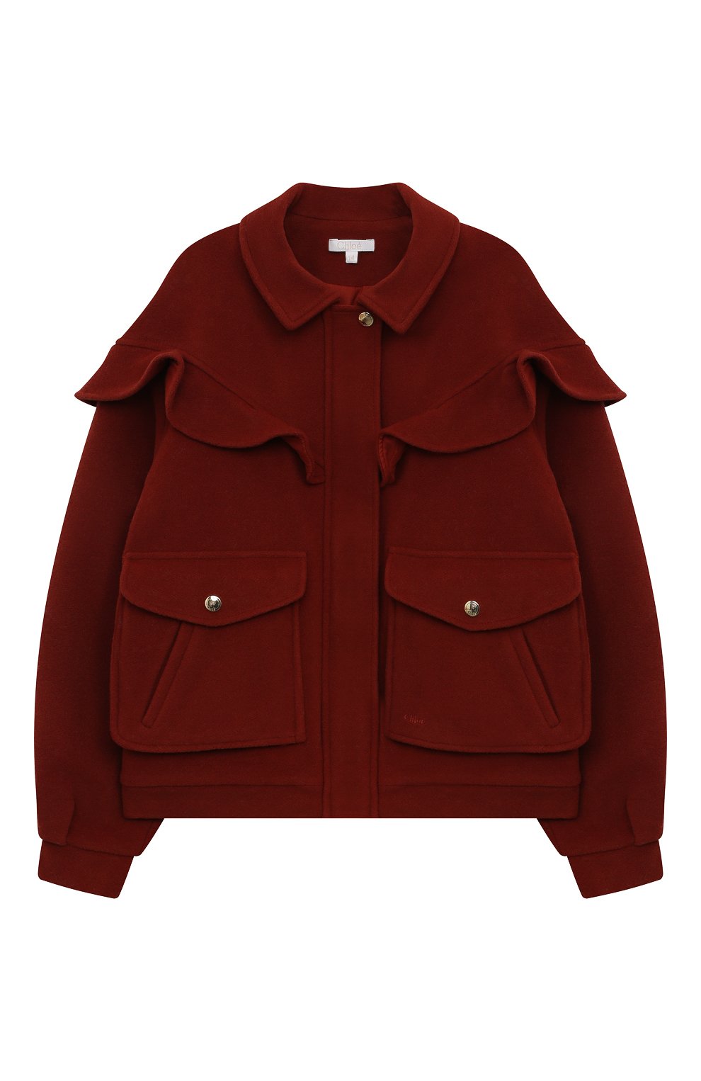 Шерстяная куртка CHLOÉ бордового цвета по цене 59000 руб., арт. C16436/14A, фото 1 Шерстяная куртка CHLOÉ, арт. C16436/14A, фото 1