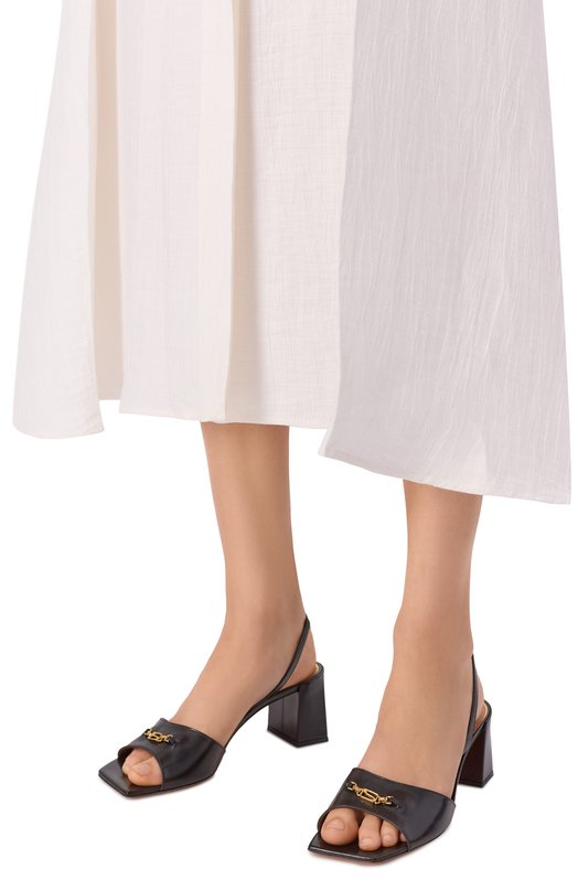 Кожаные босоножки Santoni WHPG72055HA2NWLN Чёрный  WHPG72055HA2NWLN Фото 2