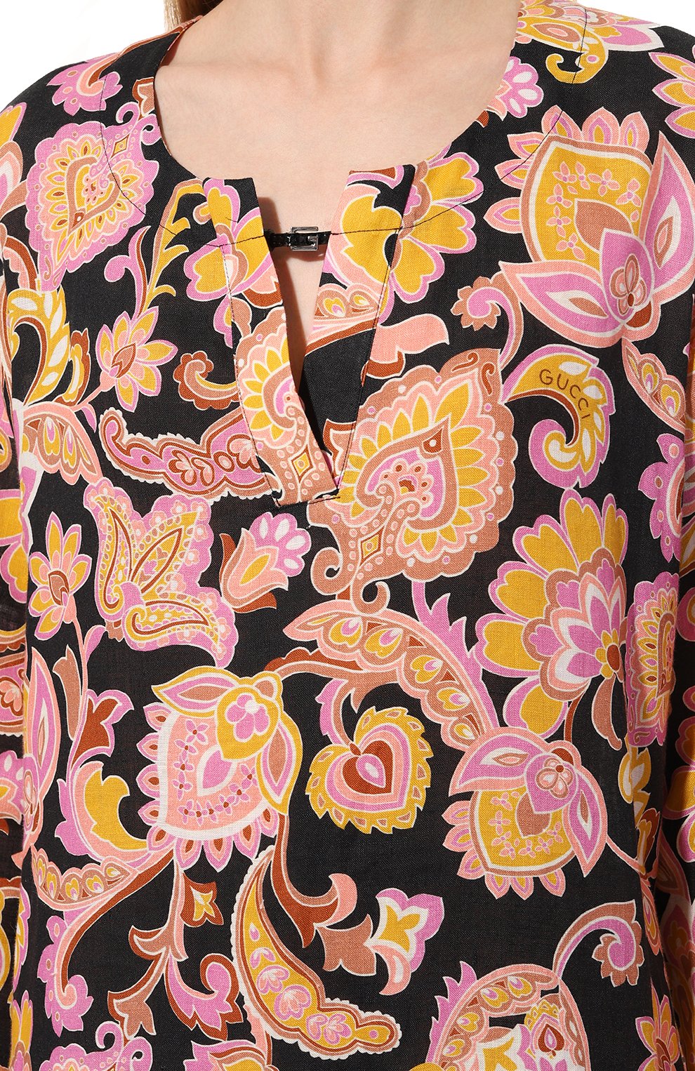 Льняное платье GUCCI разноцветного цвета по цене 216000 руб., арт. 623030 ZAD2W, фото 5 Льняное платье GUCCI, арт. 623030 ZAD2W, фото 5