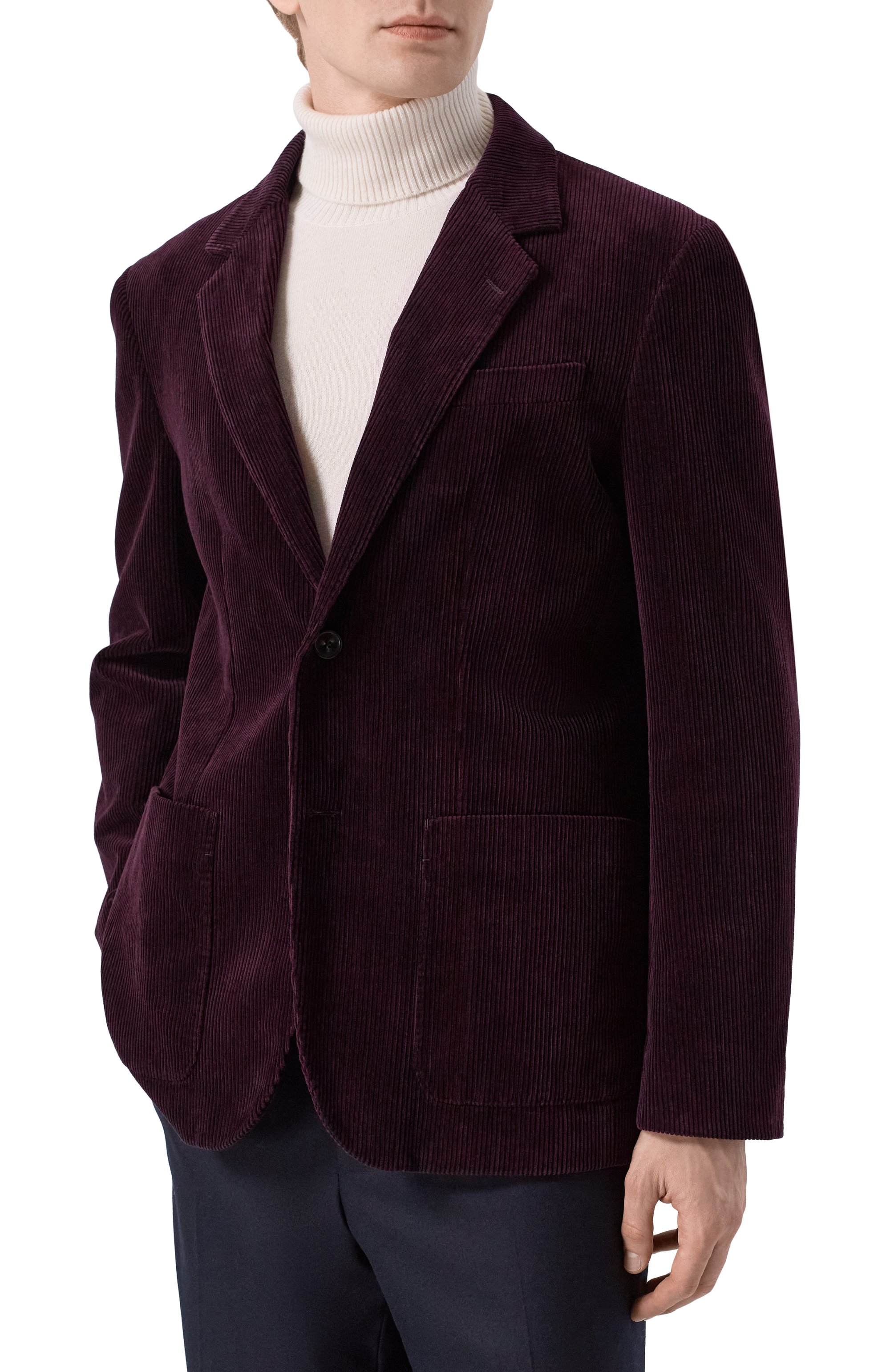Вельветовый пиджак 12 STOREEZ бордового цвета по цене 39000 руб., арт. 134119, фото 3 Вельветовый пиджак 12 STOREEZ, арт. 134119, фото 3