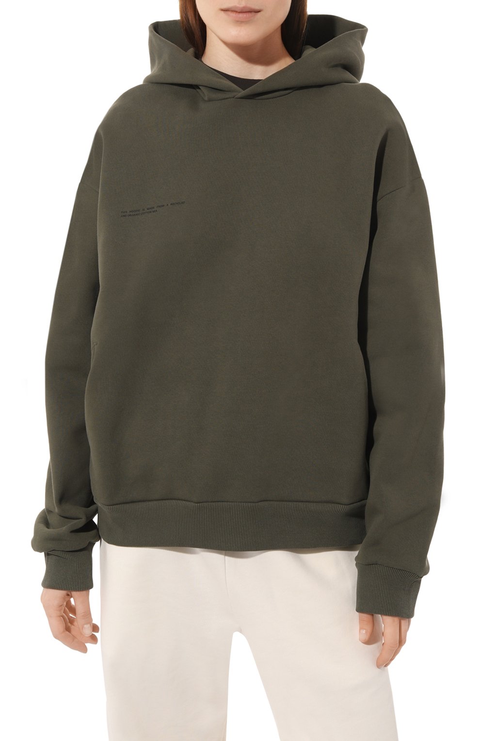 Хлопковое худи PANGAIA темно-зеленого цвета по цене 22950 руб., арт. RECYCLED COTTON HOODIE, фото 3 Хлопковое худи PANGAIA, арт. RECYCLED COTTON HOODIE, фото 3