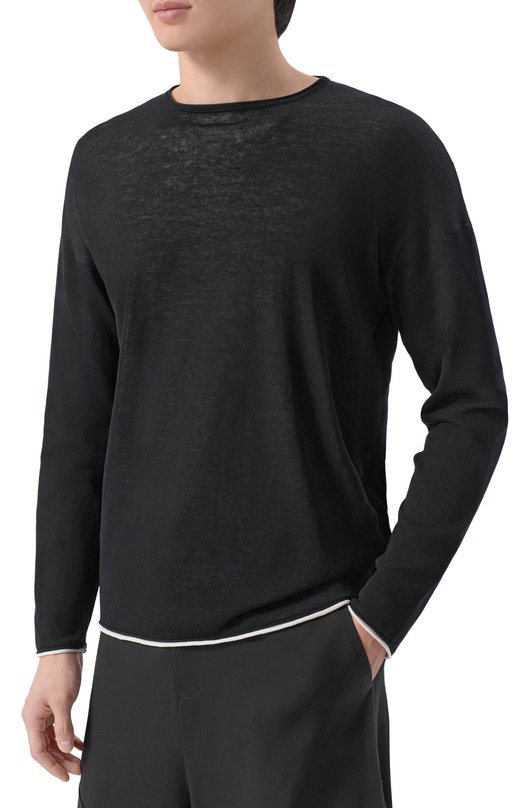 Хлопковый джемпер Isabel Benenato UK630S26 Чёрный  UK630S26 Фото 3