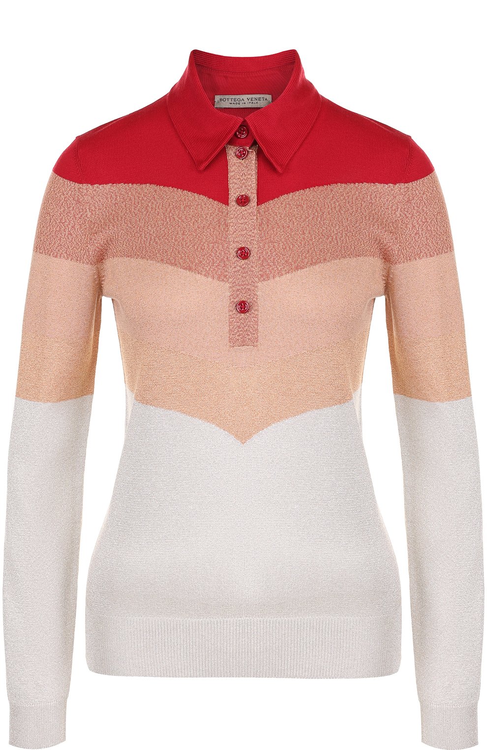 Поло из смеси шерсти и вискозы с принтом BOTTEGA VENETA, арт. 514012/VERR0, фото 1