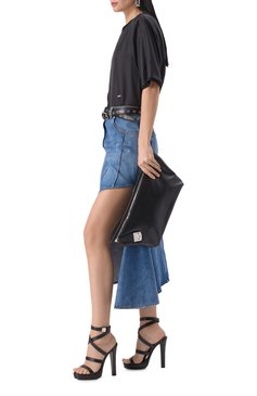 Женский клатч lock yourself DSQUARED2 черного цвета, арт. CLW0039/01500001 | Фото 7 (Размер: large; Материал: Натуральная кожа; Женское Кросс-КТ: Клатч-клатчи; Автоматизация состава: Проставлено; Автоматизация ТО: Проставлено)