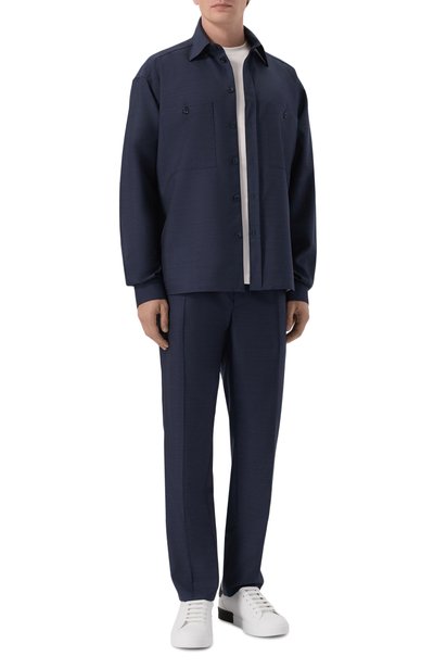 Шерстяная рубашка DOLCE & GABBANA темно-синего цвета по цене 125500 руб., арт. G5PE5T/HU2CT, фото 2 Шерстяная рубашка DOLCE & GABBANA, арт. G5PE5T/HU2CT, фото 2