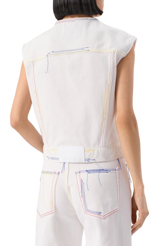 Джинсовый жилет MSGM 3842MDH230/257241 Белый  3842MDH230/257241 Фото 4