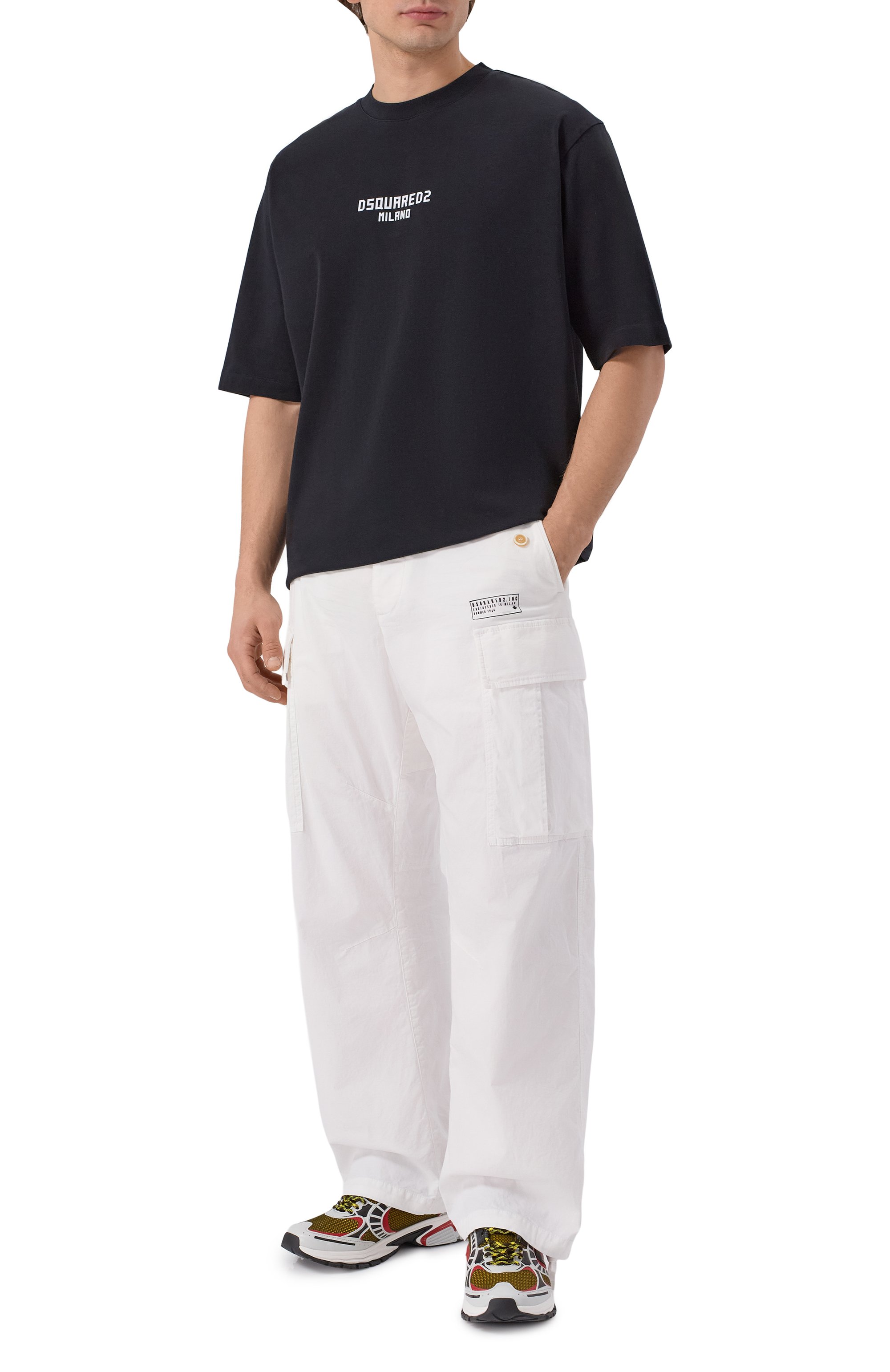 Хлопковая футболка DSQUARED2 черного цвета по цене 27100 руб., арт. S74GD1521/D20106, фото 2 Хлопковая футболка DSQUARED2, арт. S74GD1521/D20106, фото 2