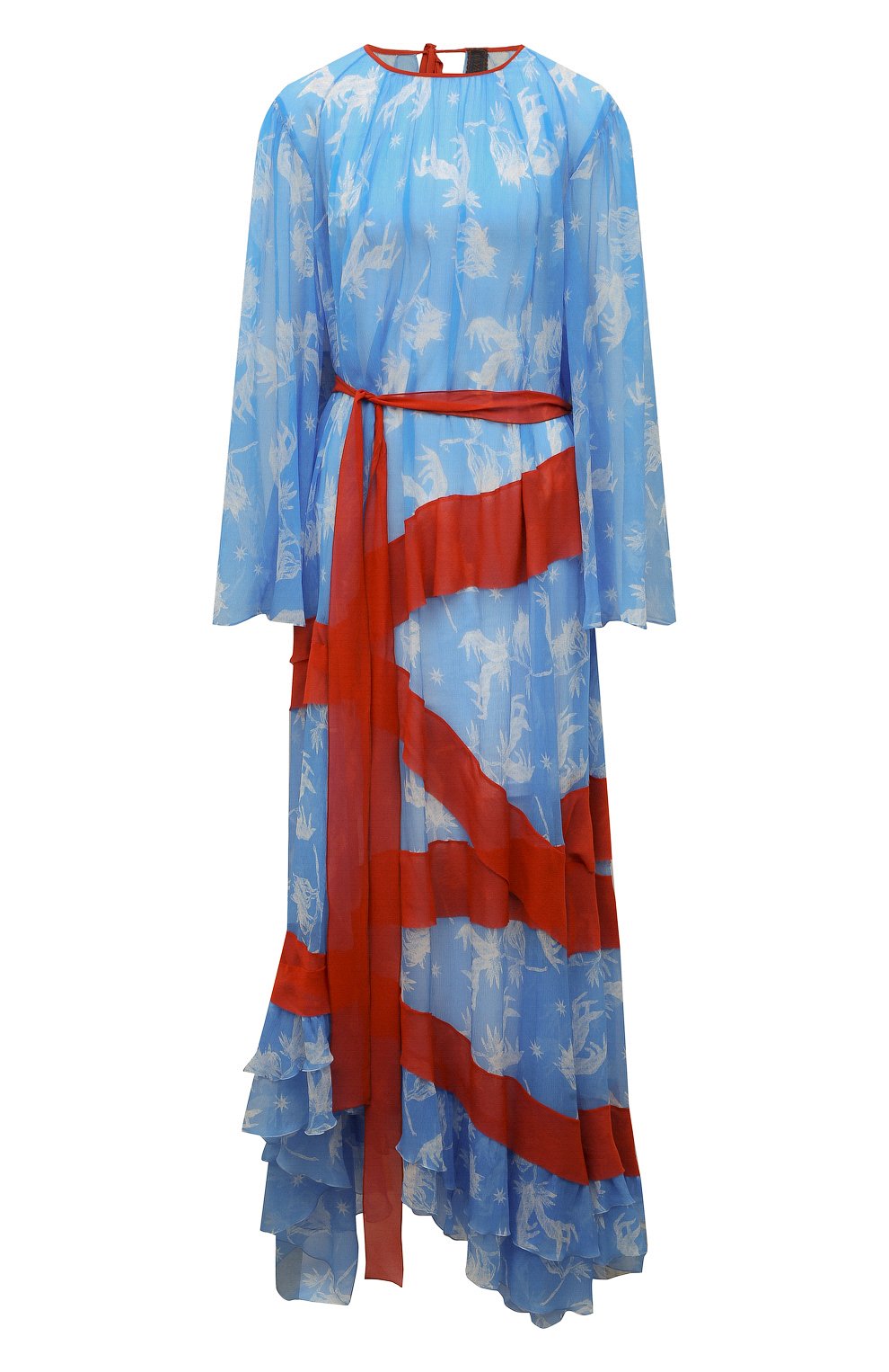 Шелковое платье ULYANA SERGEENKO голубого цвета по цене 350000 руб., арт. ABL002SS23Morocco0319т23, фото 1 Шелковое платье ULYANA SERGEENKO, арт. ABL002SS23Morocco0319т23, фото 1