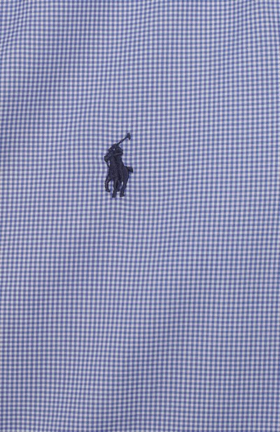 Хлопковая рубашка с воротником button down RALPH LAUREN голубого цвета по цене 8710 руб., арт. 351713548, фото 3 Хлопковая рубашка с воротником button down RALPH LAUREN, арт. 351713548, фото 3