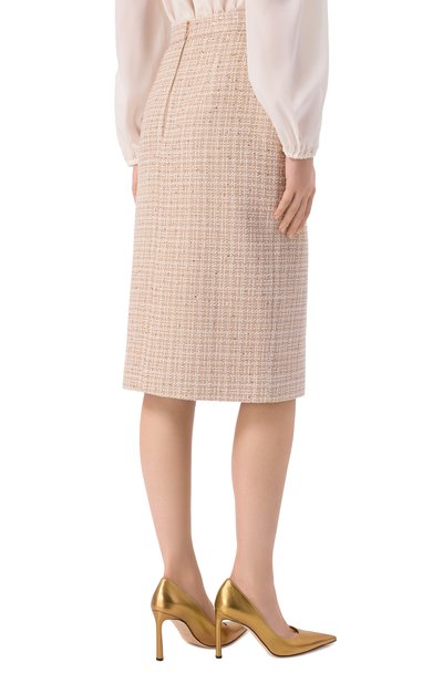 Твидовая юбка ELIE SAAB бежевого цвета по цене 156500 руб., арт. SK263NR26/TW008, фото 4 Твидовая юбка ELIE SAAB, арт. SK263NR26/TW008, фото 4