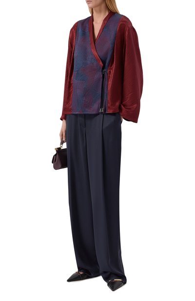 Рубашка-кимоно GIORGIO ARMANI бордового цвета по цене 415500 руб., арт. GW004024/TE23231, фото 2 Рубашка-кимоно GIORGIO ARMANI, арт. GW004024/TE23231, фото 2