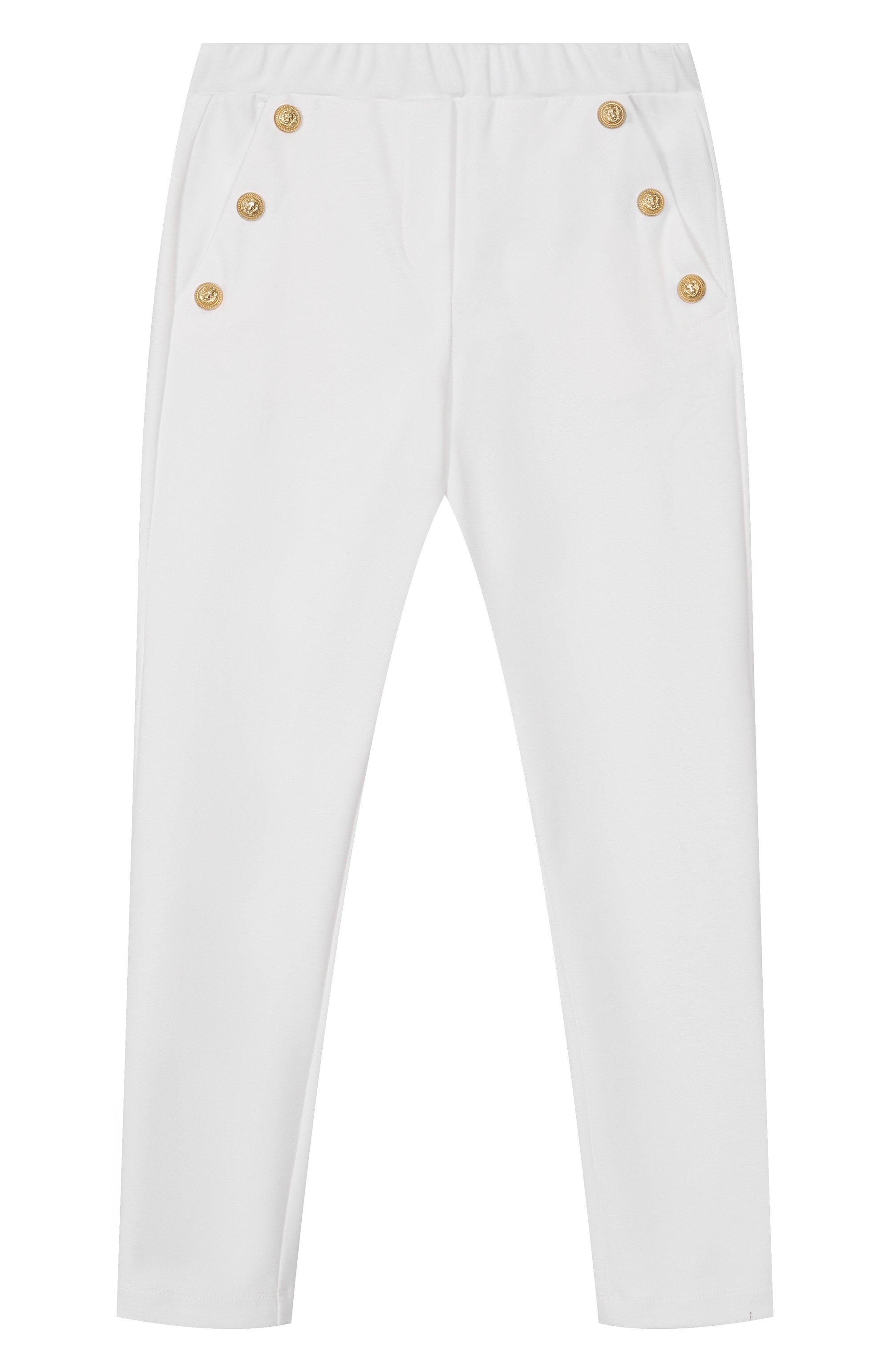 Брюки из вискозы BALMAIN белого цвета по цене 45950 руб., арт. BX6C11, фото 1 Брюки из вискозы BALMAIN, арт. BX6C11, фото 1