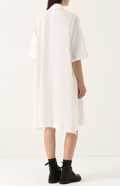 Хлопковое платье-рубашка с накладными карманами Y`S, арт. YQ-D05-030, фото 4