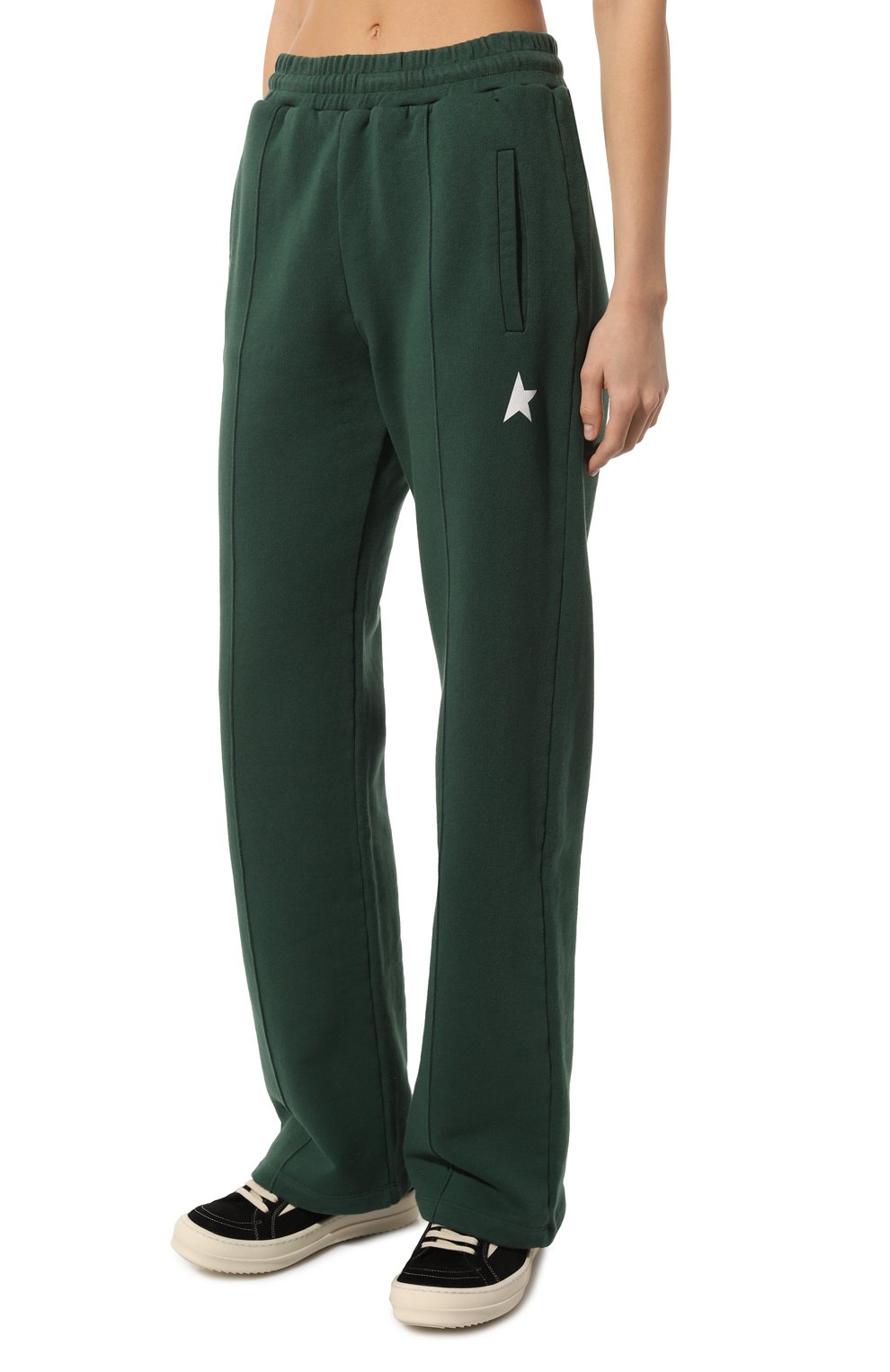 Хлопковые брюки GOLDEN GOOSE DELUXE BRAND зеленого цвета по цене 30900 руб., арт. GWP00877/P00086935825, фото 3 Хлопковые брюки GOLDEN GOOSE DELUXE BRAND, арт. GWP00877/P00086935825, фото 3