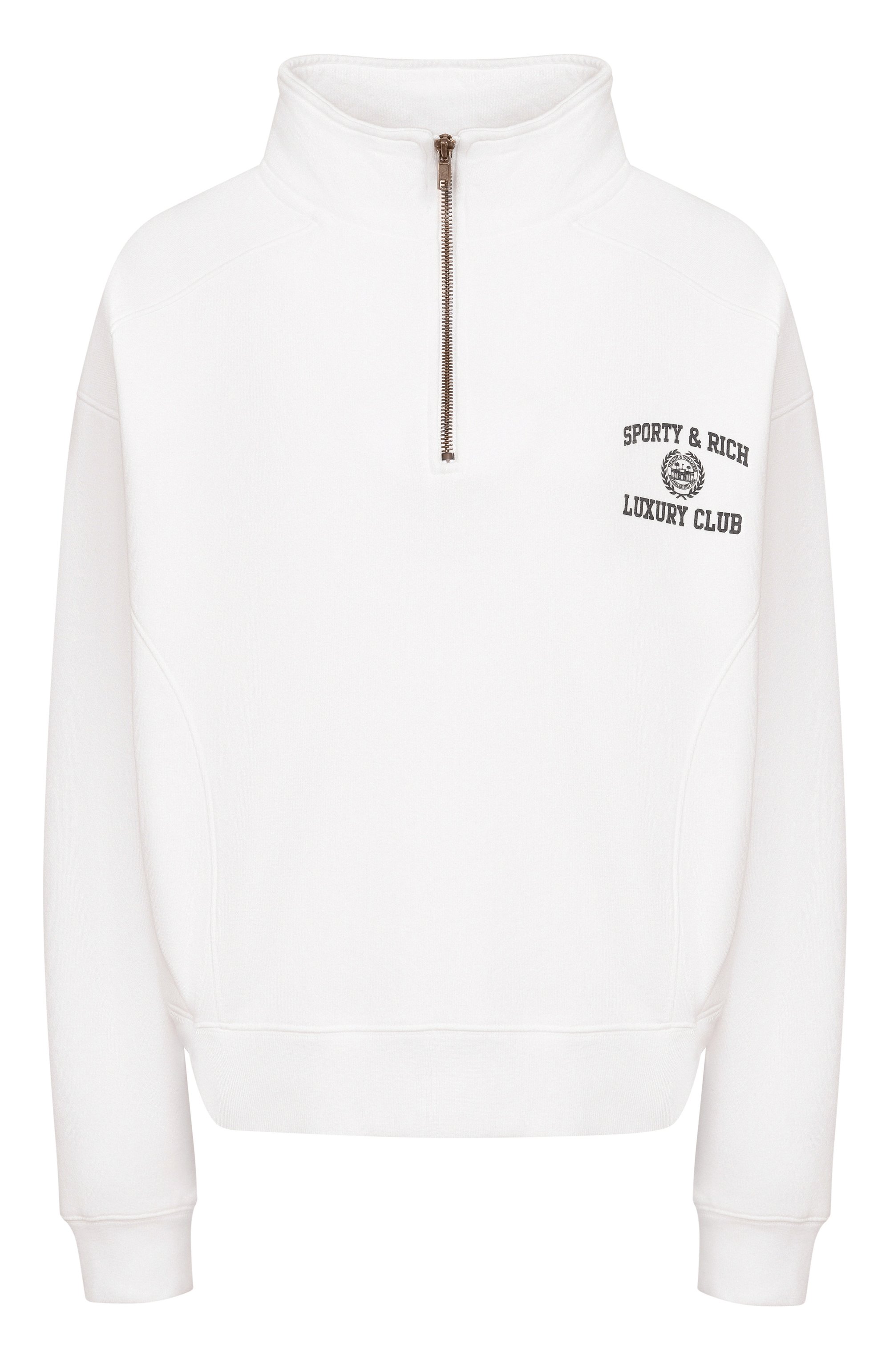 Хлопковый анорак luxury club SPORTY AND RICH, арт. ST0998842WH01/S&R LUXURY CLUB QUARTER ZIP, фото 1