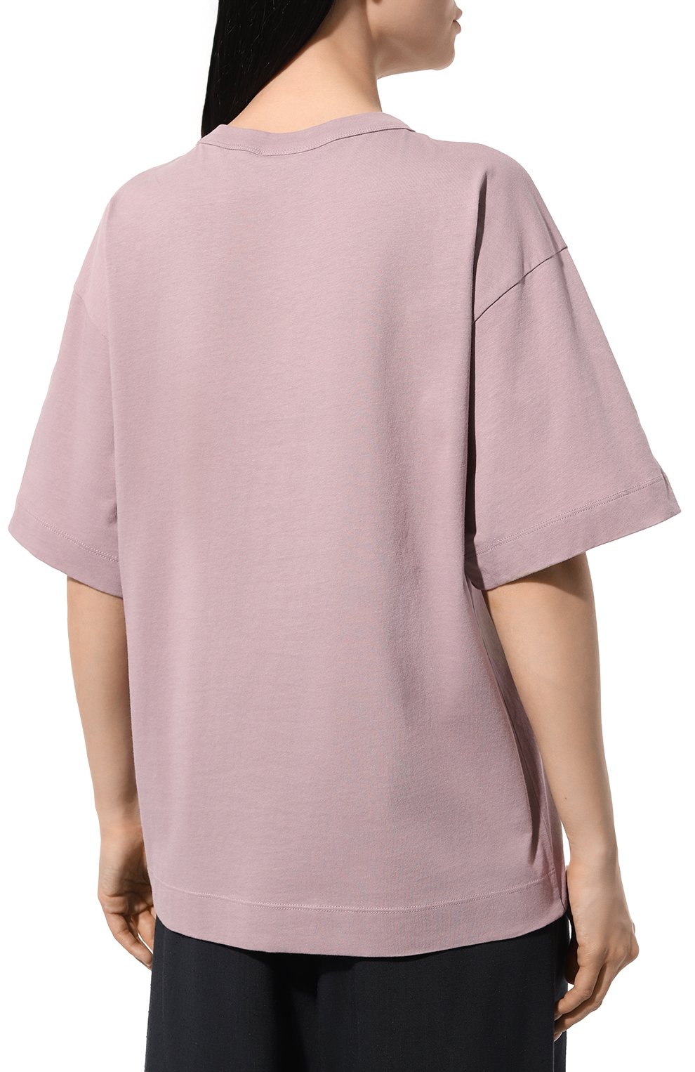 Хлопковая футболка DRIES VAN NOTEN сиреневого цвета по цене 26350 руб., арт. 011102-8600, фото 4 Хлопковая футболка DRIES VAN NOTEN, арт. 011102-8600, фото 4