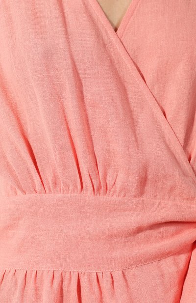 Льняное платье A MERE CO кораллового цвета по цене 33650 руб., арт. AMC-R20-G5-58, фото 5 Льняное платье A MERE CO, арт. AMC-R20-G5-58, фото 5