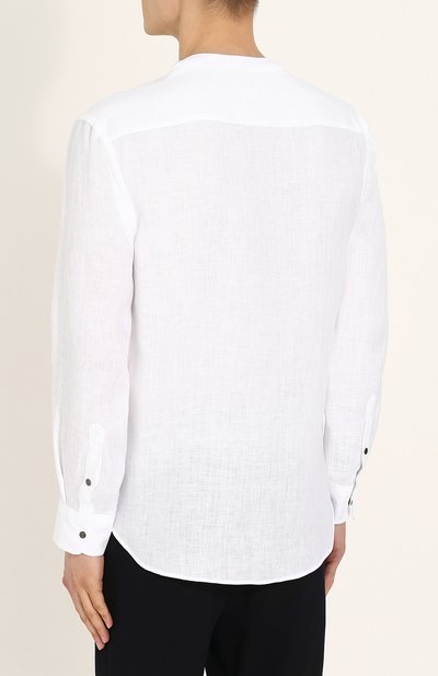 Льняная однотонная рубашка GIORGIO ARMANI, арт. WSC5XT/WS16C, фото 4