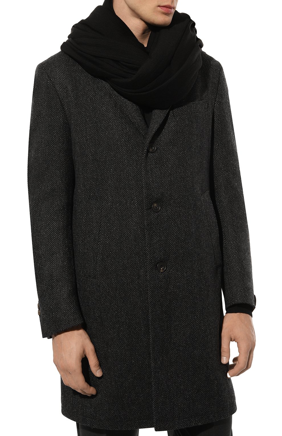 Шерстяной шарф RICK OWENS черного цвета по цене 69650 руб., арт. RU02C7487/M, фото 2 Шерстяной шарф RICK OWENS, арт. RU02C7487/M, фото 2