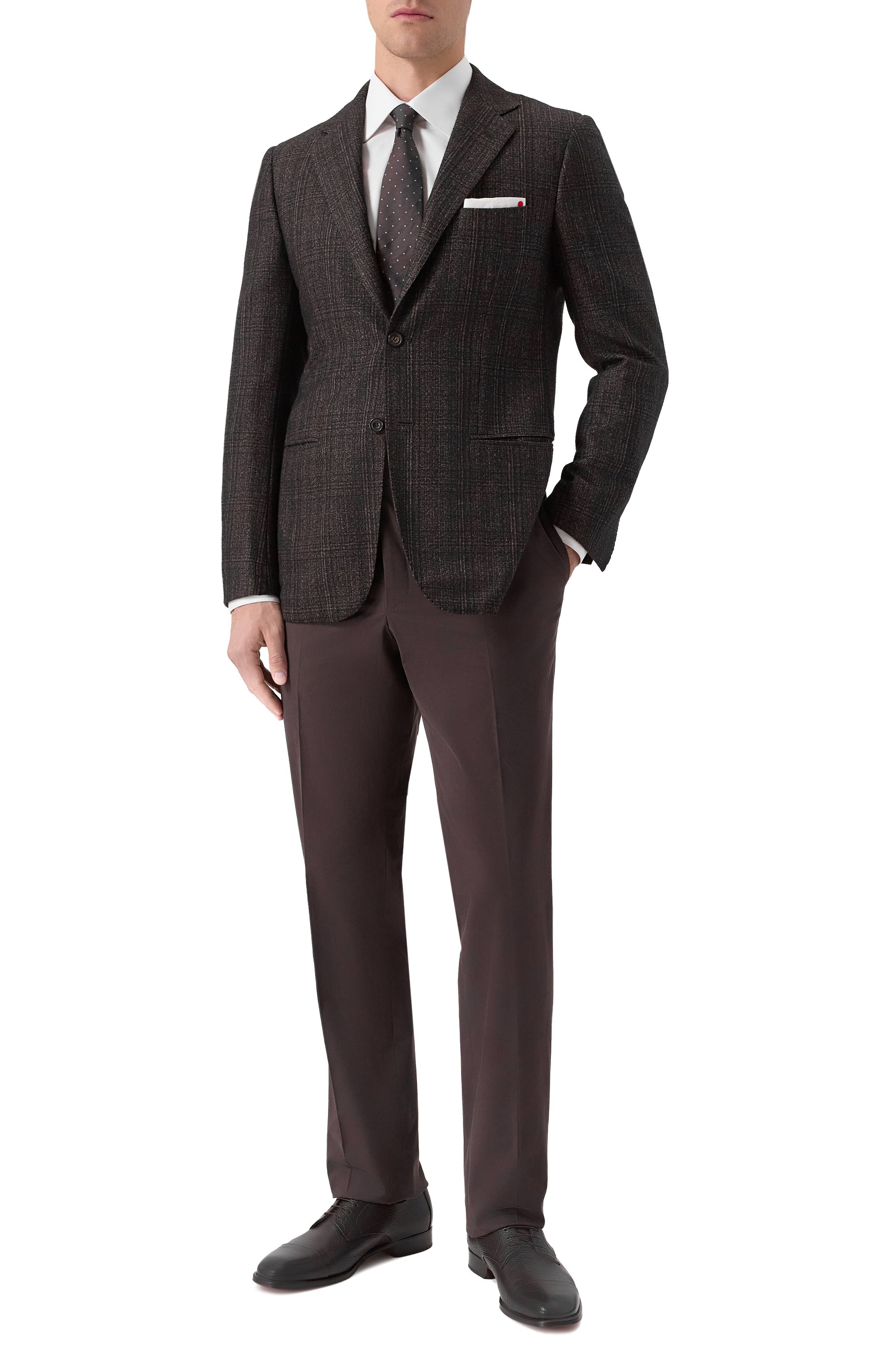 Пиджак из кашемира и шелка KITON темно-коричневого цвета по цене 750000 руб., арт. UG81K01T73, фото 2 Пиджак из кашемира и шелка KITON, арт. UG81K01T73, фото 2