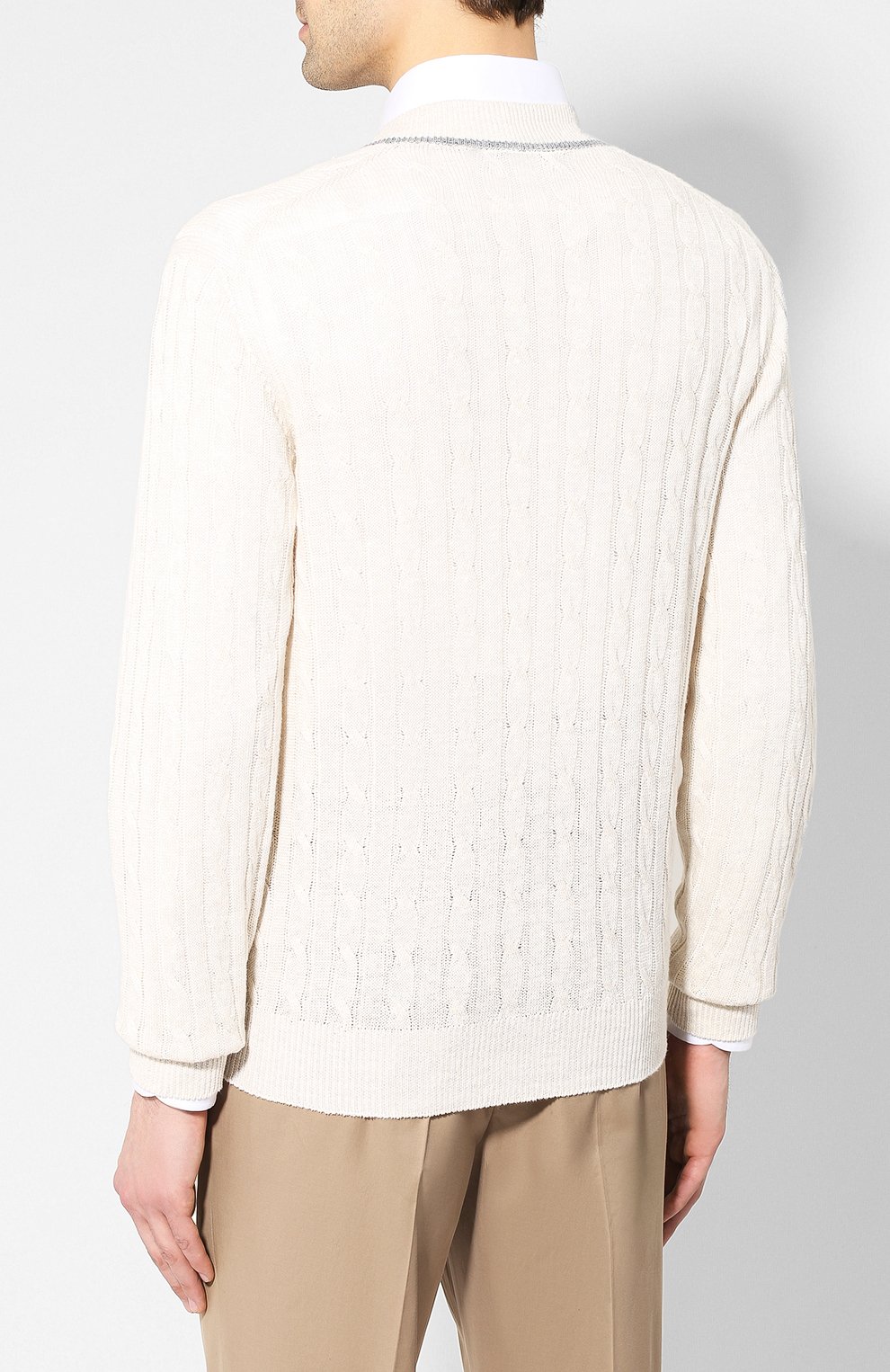 Кардиган из смеси льна и хлопка BRUNELLO CUCINELLI, арт. M2L79006, фото 4