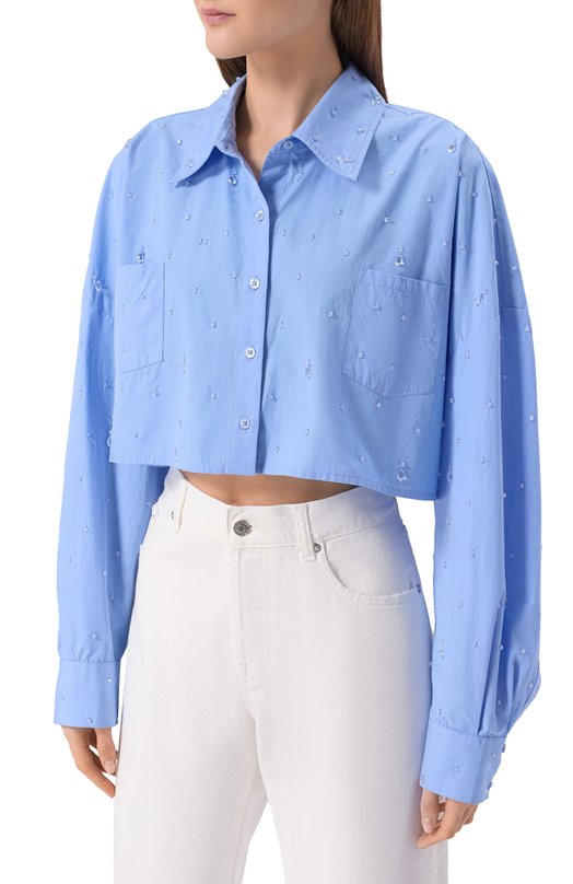 Хлопковая рубашка Giuseppe di Morabito 06PSED912R 16406 Голубой  06PSED912R 16406 Фото 3