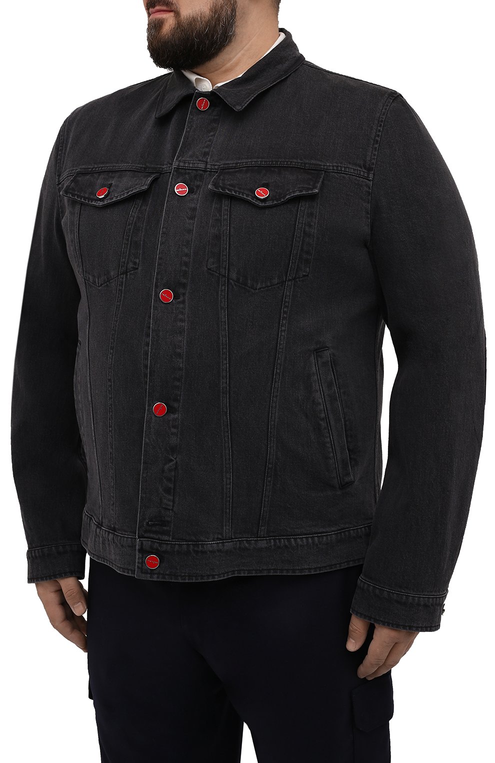 Джинсовая куртка KITON темно-серого цвета по цене 425500 руб., арт. UW1072V0804A/60-68, фото 3 Джинсовая куртка KITON, арт. UW1072V0804A/60-68, фото 3