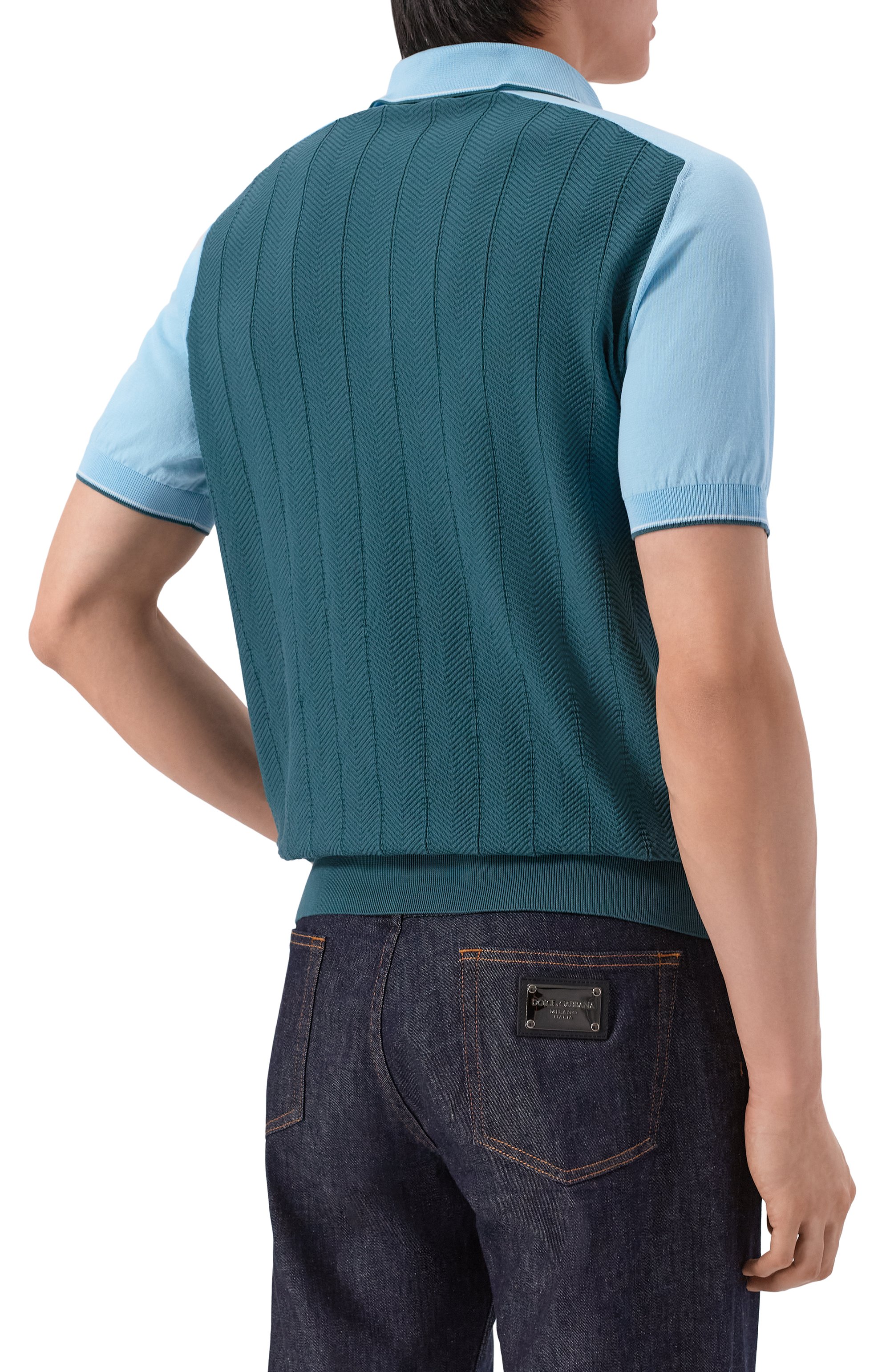 Хлопковое поло STEFANO RICCI бирюзового цвета по цене 110000 руб., арт. K818112P31/F26278, фото 4 Хлопковое поло STEFANO RICCI, арт. K818112P31/F26278, фото 4