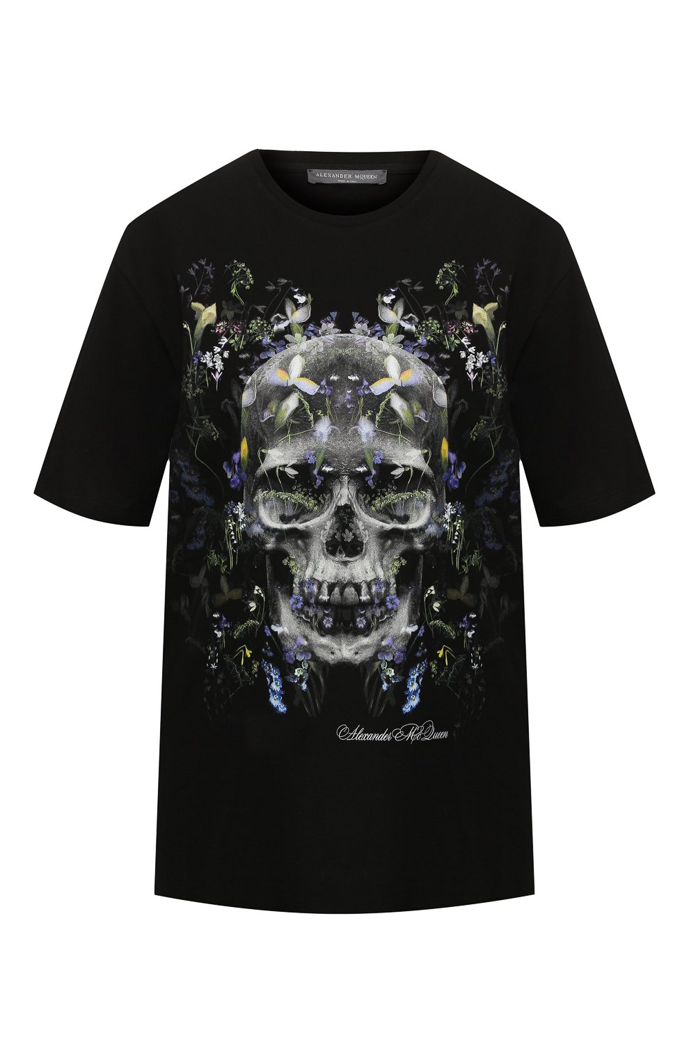 Хлопковая футболка ALEXANDER MCQUEEN черного цвета по цене 29050 руб., арт. 571749/QMZ45, фото 1 Хлопковая футболка ALEXANDER MCQUEEN, арт. 571749/QMZ45, фото 1