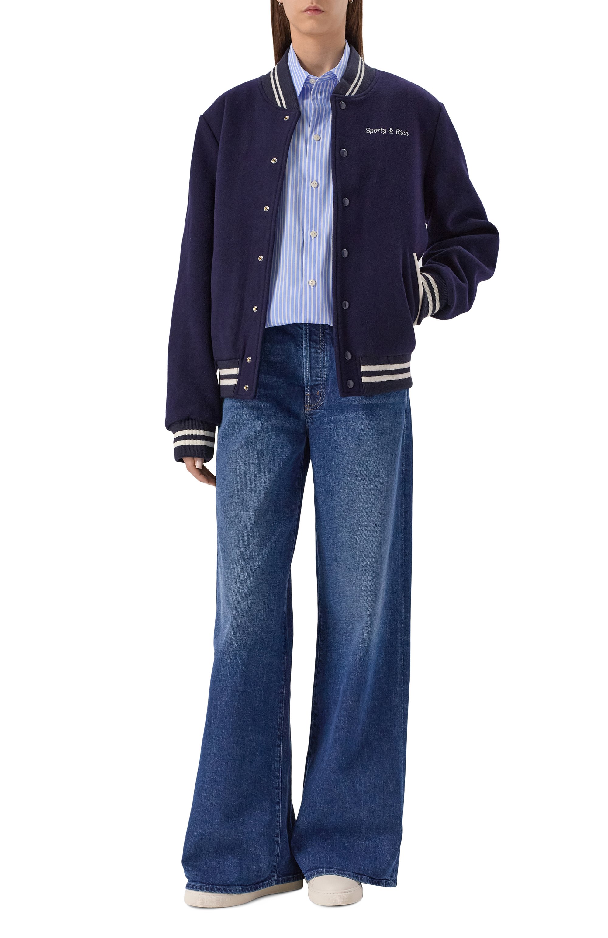 Шерстяной бомбер sporty & rich x hotel du cap-eden-roc SPORTY AND RICH, арт. 0W03160666BL106, фото 2