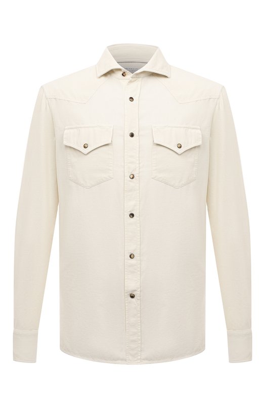 Вельветовая рубашка Brunello Cucinelli ML688B2151 Кремовый ML688B2151
