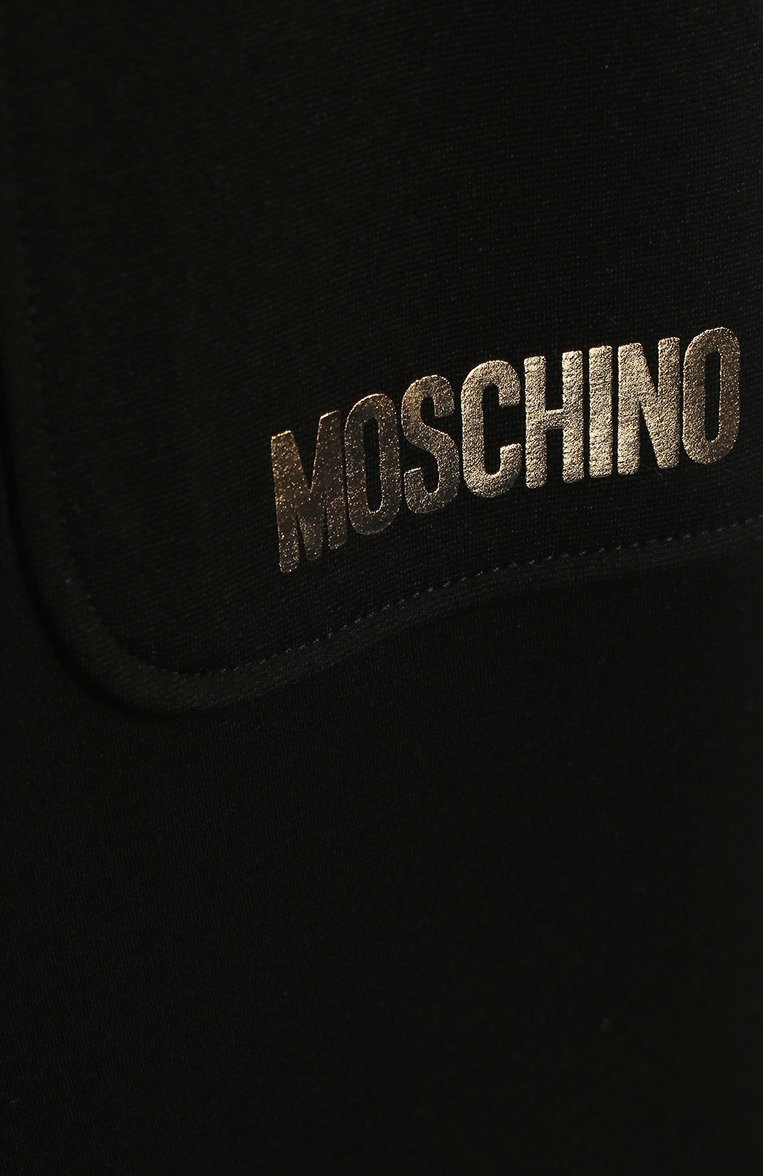 Детские кюлоты MOSCHINO черного цвета, арт. HDP035/LJA03/10A-14A | Фото 3 (Статус проверки: Проверена категория; Материал внешний: Вискоза; Девочки Кросс-КТ: Брюки-одежда; Нос: Не проставлено)